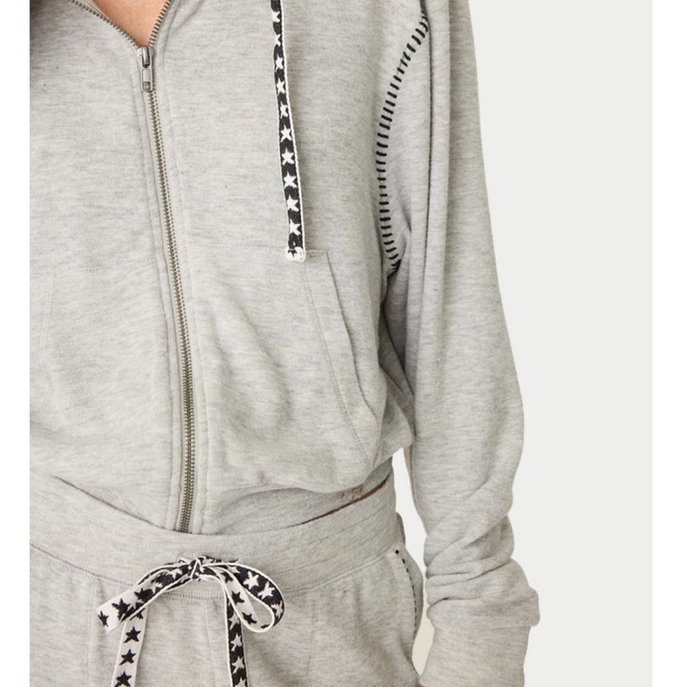 P.J. Salvage Gray Hoodie with Star Drawstrings